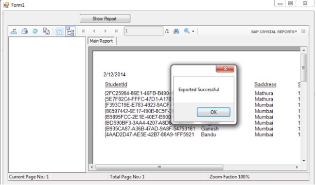 display PDF Exported